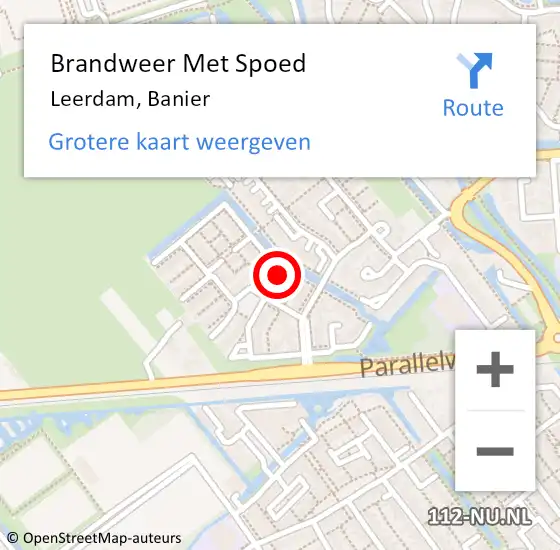 Locatie op kaart van de 112 melding: Brandweer Met Spoed Naar Leerdam, Banier op 18 mei 2017 15:57