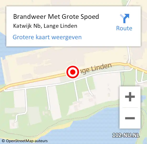 Locatie op kaart van de 112 melding: Brandweer Met Grote Spoed Naar Katwijk Nb, Lange Linden op 18 mei 2017 16:27