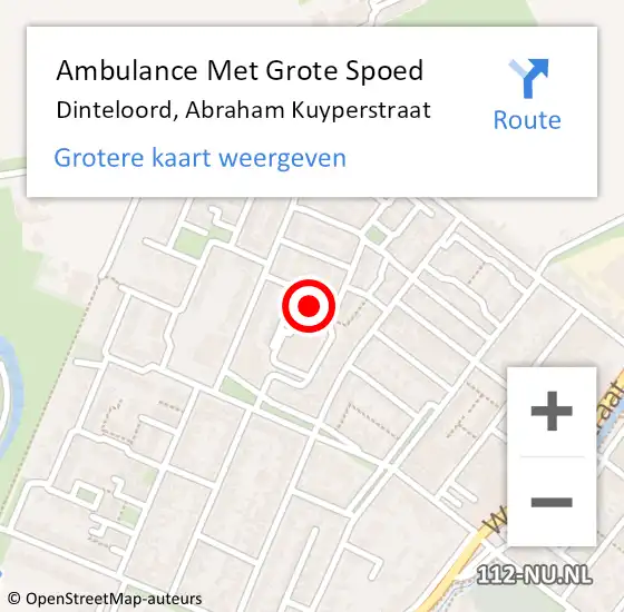 Locatie op kaart van de 112 melding: Ambulance Met Grote Spoed Naar Dinteloord, Abraham Kuyperstraat op 18 mei 2017 16:32