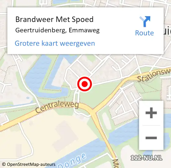 Locatie op kaart van de 112 melding: Brandweer Met Spoed Naar Geertruidenberg, Emmaweg op 18 mei 2017 19:08