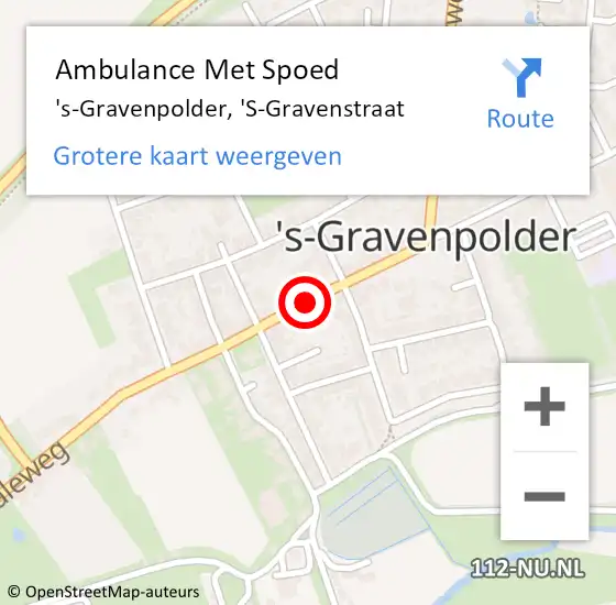 Locatie op kaart van de 112 melding: Ambulance Met Spoed Naar 's-Gravenpolder, 'S-Gravenstraat op 18 mei 2017 19:15