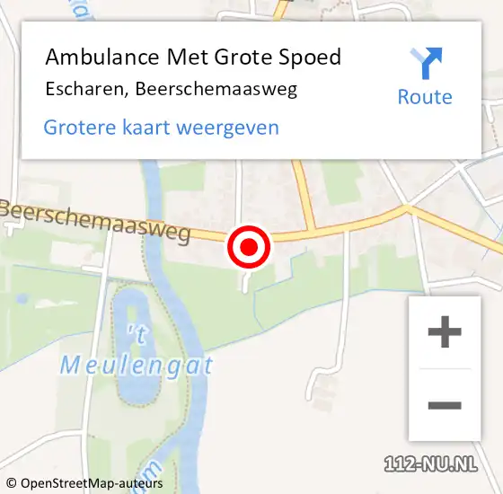 Locatie op kaart van de 112 melding: Ambulance Met Grote Spoed Naar Escharen, Beerschemaasweg op 18 mei 2017 21:30