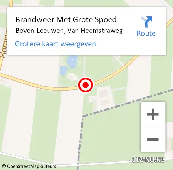 Locatie op kaart van de 112 melding: Brandweer Met Grote Spoed Naar Boven-Leeuwen, Van Heemstraweg op 20 januari 2014 22:07