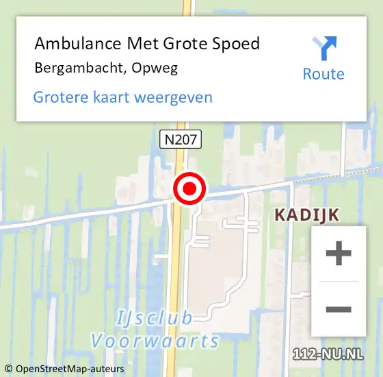 Locatie op kaart van de 112 melding: Ambulance Met Grote Spoed Naar Bergambacht, Opweg op 18 mei 2017 22:44