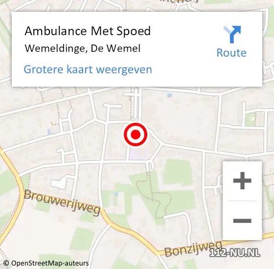 Locatie op kaart van de 112 melding: Ambulance Met Spoed Naar Wemeldinge, De Wemel op 19 mei 2017 02:36