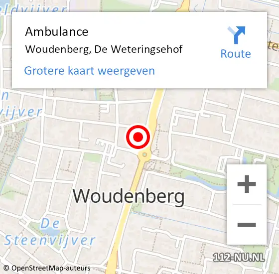 Locatie op kaart van de 112 melding: Ambulance Woudenberg, De Weteringsehof op 19 mei 2017 02:51