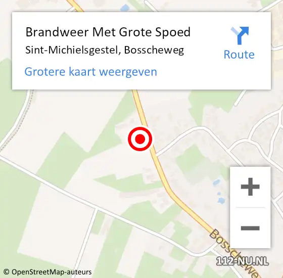 Locatie op kaart van de 112 melding: Brandweer Met Grote Spoed Naar Sint-Michielsgestel, Bosscheweg op 19 mei 2017 03:30