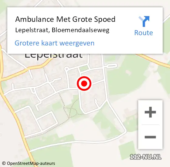 Locatie op kaart van de 112 melding: Ambulance Met Grote Spoed Naar Lepelstraat, Bloemendaalseweg op 19 mei 2017 05:07