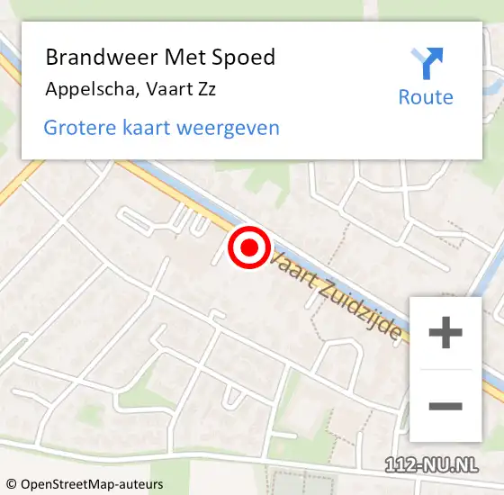 Locatie op kaart van de 112 melding: Brandweer Met Spoed Naar Appelscha, Vaart Zz op 19 mei 2017 05:36