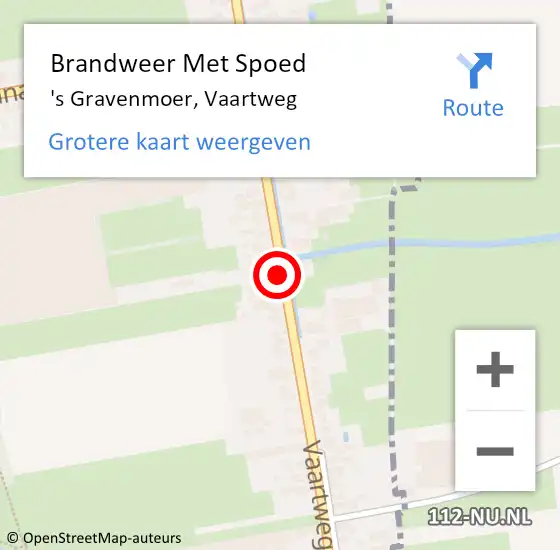 Locatie op kaart van de 112 melding: Brandweer Met Spoed Naar 's Gravenmoer, Vaartweg op 19 mei 2017 06:21