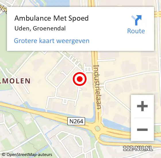 Locatie op kaart van de 112 melding: Ambulance Met Spoed Naar Uden, Groenendal op 19 mei 2017 07:25