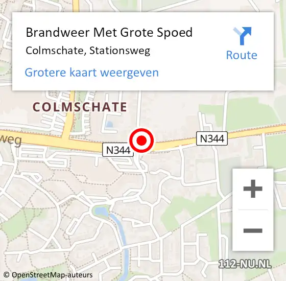 Locatie op kaart van de 112 melding: Brandweer Met Grote Spoed Naar Colmschate, Stationsweg op 19 mei 2017 08:32