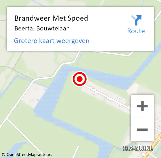 Locatie op kaart van de 112 melding: Brandweer Met Spoed Naar Beerta, Bouwtelaan op 19 mei 2017 08:50