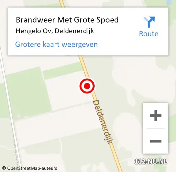 Locatie op kaart van de 112 melding: Brandweer Met Grote Spoed Naar Hengelo Ov, Deldenerdijk op 19 mei 2017 09:19