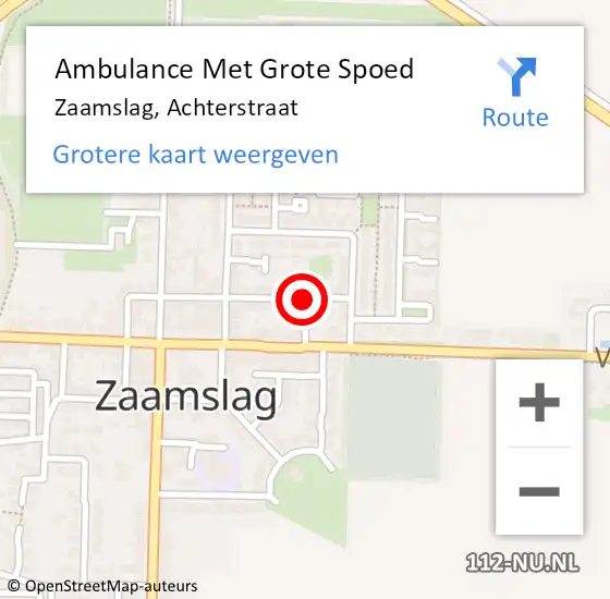 Locatie op kaart van de 112 melding: Ambulance Met Grote Spoed Naar Zaamslag, Achterstraat op 19 mei 2017 09:38