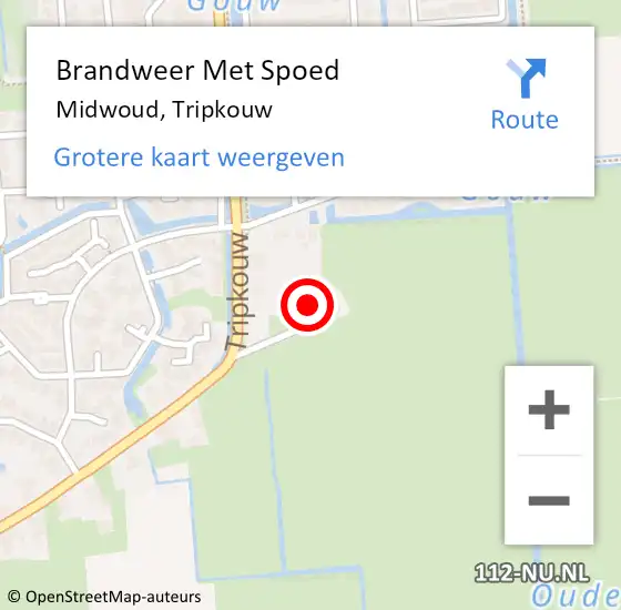 Locatie op kaart van de 112 melding: Brandweer Met Spoed Naar Midwoud, Tripkouw op 19 mei 2017 10:30