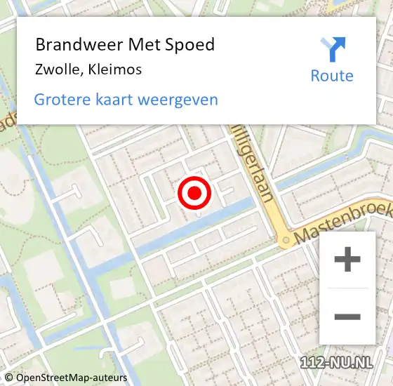 Locatie op kaart van de 112 melding: Brandweer Met Spoed Naar Zwolle, Kleimos op 19 mei 2017 10:43