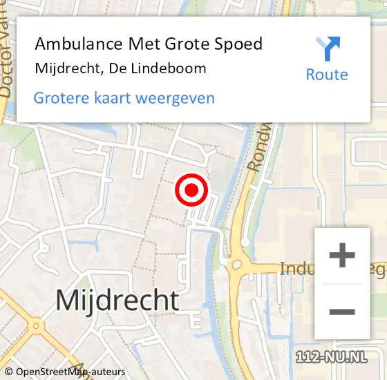 Locatie op kaart van de 112 melding: Ambulance Met Grote Spoed Naar Mijdrecht, De Lindeboom op 19 mei 2017 10:44