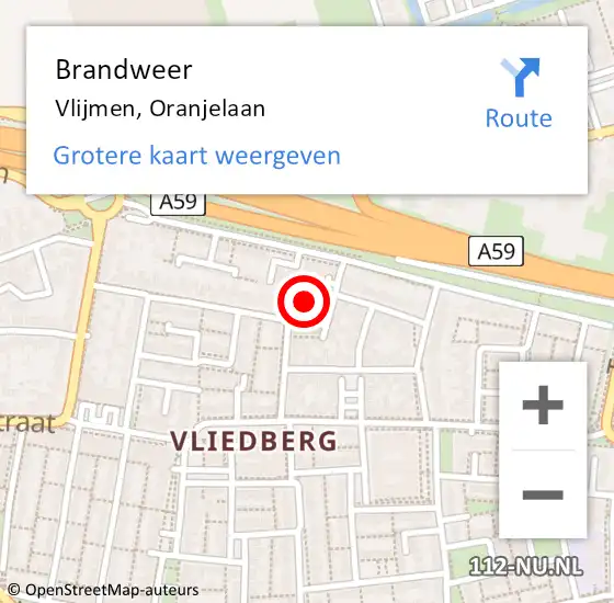 Locatie op kaart van de 112 melding: Brandweer Vlijmen, Oranjelaan op 20 januari 2014 23:23