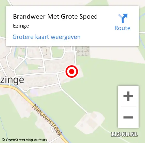 Locatie op kaart van de 112 melding: Brandweer Met Grote Spoed Naar Ezinge op 19 mei 2017 11:20