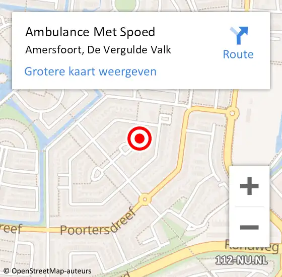 Locatie op kaart van de 112 melding: Ambulance Met Spoed Naar Amersfoort, De Vergulde Valk op 19 mei 2017 11:21