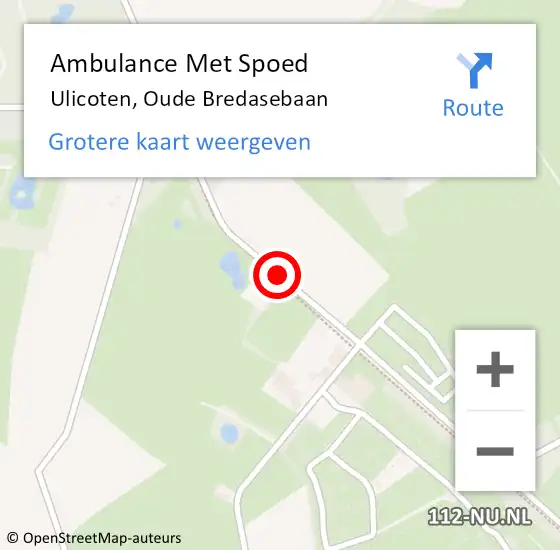 Locatie op kaart van de 112 melding: Ambulance Met Spoed Naar Ulicoten, Oude Bredasebaan op 19 mei 2017 12:09