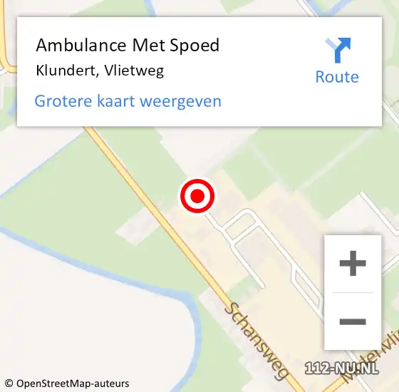 Locatie op kaart van de 112 melding: Ambulance Met Spoed Naar Klundert, Vlietweg op 19 mei 2017 13:38