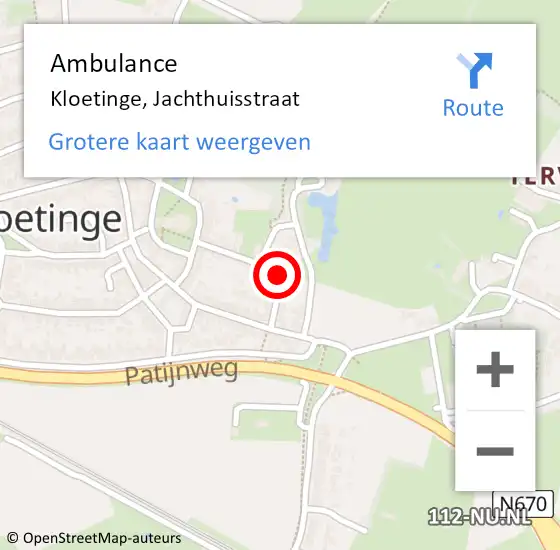 Locatie op kaart van de 112 melding: Ambulance Kloetinge, Jachthuisstraat op 19 mei 2017 13:38