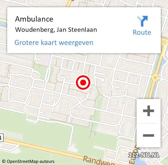 Locatie op kaart van de 112 melding: Ambulance Woudenberg, Jan Steenlaan op 19 mei 2017 14:04