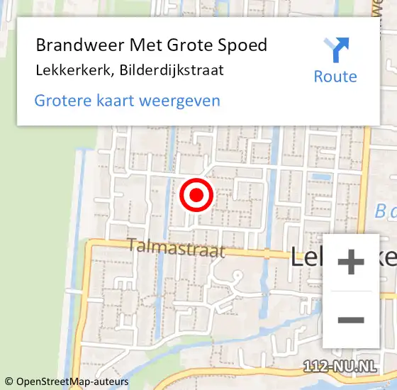 Locatie op kaart van de 112 melding: Brandweer Met Grote Spoed Naar Lekkerkerk, Bilderdijkstraat op 19 mei 2017 14:27