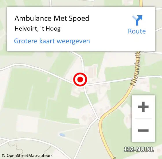 Locatie op kaart van de 112 melding: Ambulance Met Spoed Naar Helvoirt, 't Hoog op 19 mei 2017 14:36