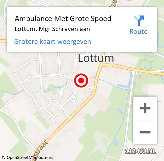 Locatie op kaart van de 112 melding: Ambulance Met Grote Spoed Naar Lottum, Mgr Schravenlaan op 19 mei 2017 16:17