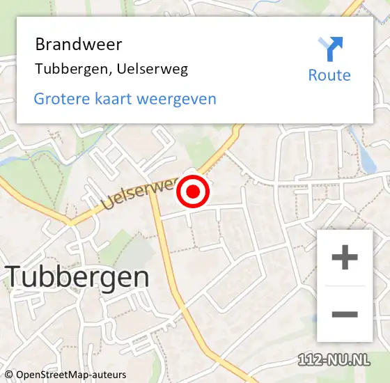 Locatie op kaart van de 112 melding: Brandweer Tubbergen, Uelserweg op 19 mei 2017 16:20