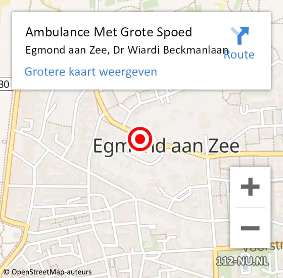 Locatie op kaart van de 112 melding: Ambulance Met Grote Spoed Naar Egmond aan Zee, Dr Wiardi Beckmanlaan op 19 mei 2017 17:13