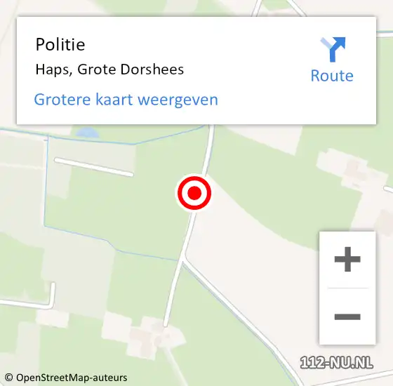 Locatie op kaart van de 112 melding: Politie Haps, Grote Dorshees op 19 mei 2017 17:33