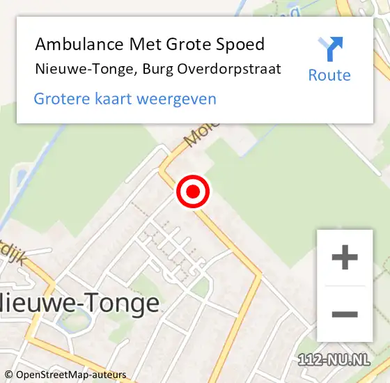 Locatie op kaart van de 112 melding: Ambulance Met Grote Spoed Naar Nieuwe-Tonge, Burg Overdorpstraat op 21 januari 2014 01:31