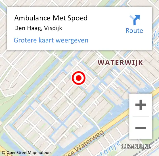 Locatie op kaart van de 112 melding: Ambulance Met Spoed Naar Den Haag, Visdijk op 19 mei 2017 18:00