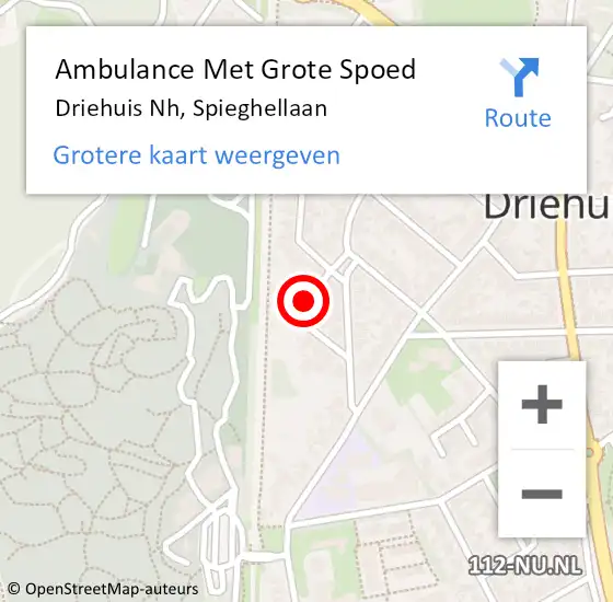 Locatie op kaart van de 112 melding: Ambulance Met Grote Spoed Naar Driehuis Nh, Spieghellaan op 19 mei 2017 19:44