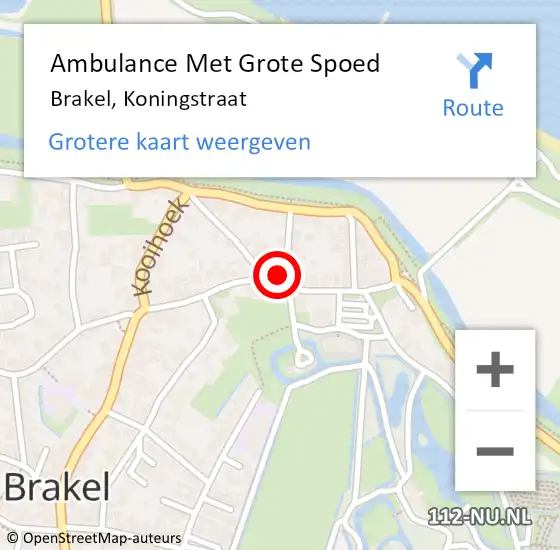 Locatie op kaart van de 112 melding: Ambulance Met Grote Spoed Naar Brakel, Koningstraat op 19 mei 2017 21:37