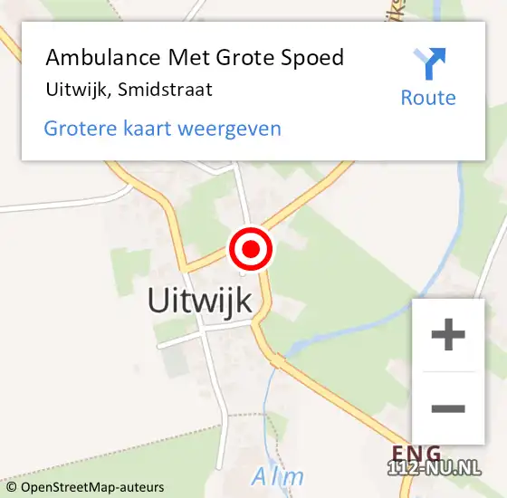 Locatie op kaart van de 112 melding: Ambulance Met Grote Spoed Naar Uitwijk, Smidstraat op 19 mei 2017 21:53