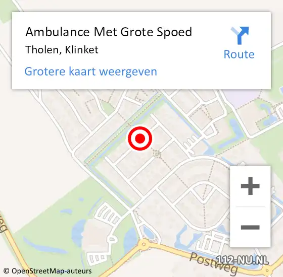 Locatie op kaart van de 112 melding: Ambulance Met Grote Spoed Naar Tholen, Klinket op 19 mei 2017 21:56