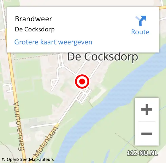 Locatie op kaart van de 112 melding: Brandweer De Cocksdorp op 20 mei 2017 00:24