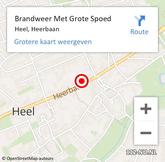 Locatie op kaart van de 112 melding: Brandweer Met Grote Spoed Naar Heel, Heerbaan op 20 mei 2017 00:42