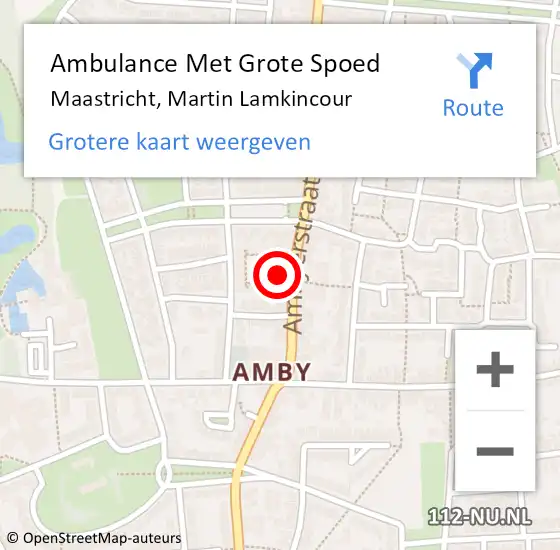 Locatie op kaart van de 112 melding: Ambulance Met Grote Spoed Naar Maastricht, Martin Lamkincour op 21 januari 2014 03:44