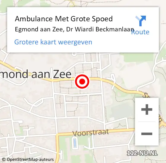 Locatie op kaart van de 112 melding: Ambulance Met Grote Spoed Naar Egmond aan Zee, Dr Wiardi Beckmanlaan op 20 mei 2017 02:28