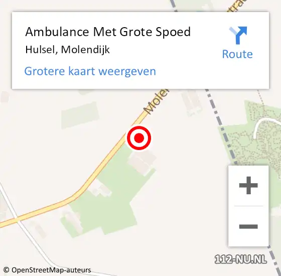 Locatie op kaart van de 112 melding: Ambulance Met Grote Spoed Naar Hulsel, Molendijk op 20 mei 2017 03:45