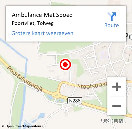 Locatie op kaart van de 112 melding: Ambulance Met Spoed Naar Poortvliet, Tolweg op 20 mei 2017 05:58