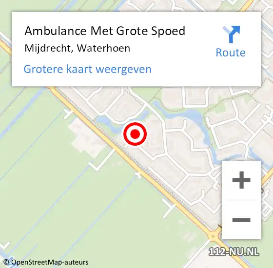 Locatie op kaart van de 112 melding: Ambulance Met Grote Spoed Naar Mijdrecht, Waterhoen op 20 mei 2017 07:52