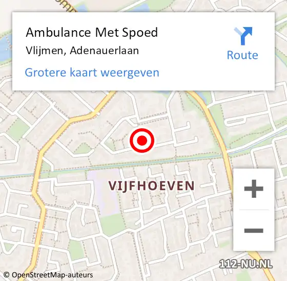 Locatie op kaart van de 112 melding: Ambulance Met Spoed Naar Vlijmen, Adenauerlaan op 20 mei 2017 08:08