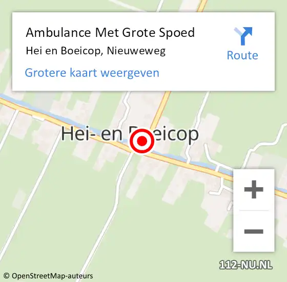 Locatie op kaart van de 112 melding: Ambulance Met Grote Spoed Naar Hei en Boeicop, Nieuweweg op 20 mei 2017 08:34